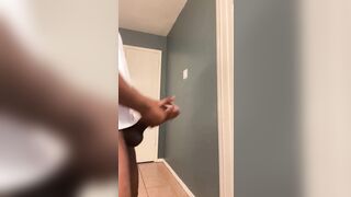 Big black dick busting a fat nut