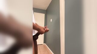 Big black dick busting a fat nut