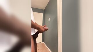 Big black dick busting a fat nut