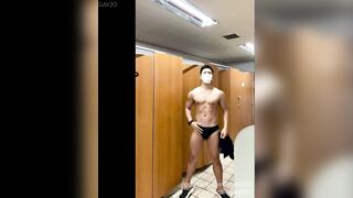 Young man masturbating in public toilets - 2 image