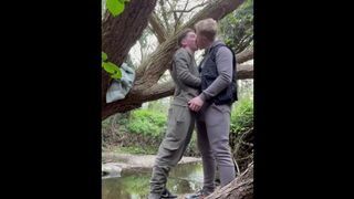 Hot couple fuck in the woods - 1 image