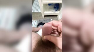 Middle aged guy cuming in bathroom - 7 image