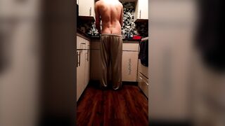 Pants slowly fall down while doing dishes - 5 image