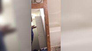 Sexy muscular dude jerks his big cock for his fans - 5 image