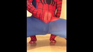 WANKING in my New SPIDER-MAN Outfit ** Rock HARD COCK & Super HORNY ** - 1 image