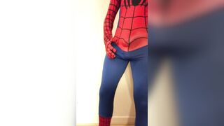 WANKING in my New SPIDER-MAN Outfit ** Rock HARD COCK & Super HORNY ** - 2 image