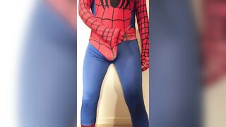WANKING in my New SPIDER-MAN Outfit ** Rock HARD COCK & Super HORNY ** - 4 image