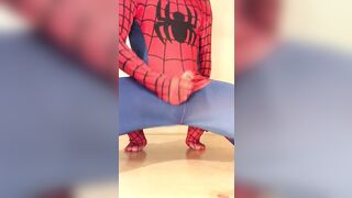 WANKING in my New SPIDER-MAN Outfit ** Rock HARD COCK & Super HORNY ** - 9 image