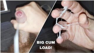 So Much Precum / Big Cumshot / Big Stringy Load In My Hand, Scooped Off Of My Body / 4k Quality - 1 image