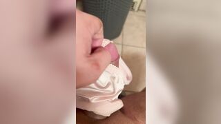 Jerking off in mother inlaws pissy pantys - 4 image