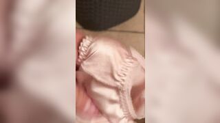 Jerking off in mother inlaws pissy pantys - 6 image