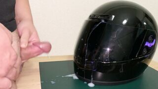 Small Penis Cumming On Helmet - Messy Cumshot - 7 image