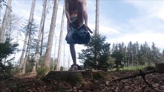 Public naked in the forest with cum - 2 image