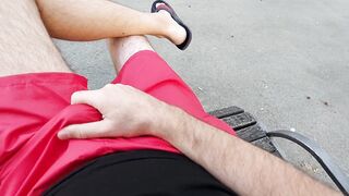 Chilling in park with a new buddy (some jerking, pissing, flashing) - 9 image