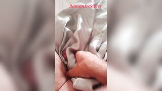 Master Ramon massages his hot cock with a sexy satin towel - 2 image
