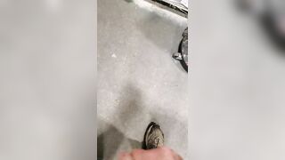 Blowing a big load of cum on the floor at work - 2 image