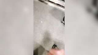 Blowing a big load of cum on the floor at work - 3 image