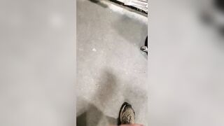 Blowing a big load of cum on the floor at work - 4 image