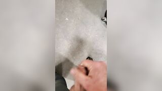 Blowing a big load of cum on the floor at work - 5 image