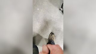 Blowing a big load of cum on the floor at work - 6 image