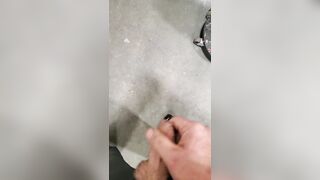 Blowing a big load of cum on the floor at work - 7 image