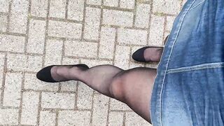 Sissy walk with catheter outside - 2 image