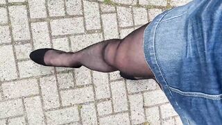 Sissy walk with catheter outside - 4 image