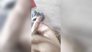 Guy with nice socks fuck his toy and cumming inside