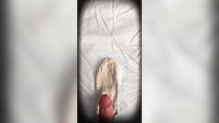 SOCK FETISH! DOUBLE cum shot on HER gym sock!! LIFE LONG FOOT FETISH - 6 image