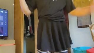 Femboy dances and flashes you with soft cute uncut cock - 9 image