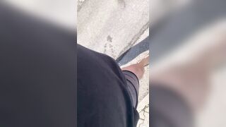 XXL cock Pissing Public on road - 3 image