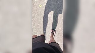 XXL cock Pissing Public on road - 5 image