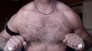 hairy pecs gay nipple pump - 1 image