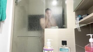 latino takes a shower and uses his toy - 7 image
