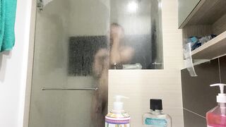 latino takes a shower and uses his toy - 8 image