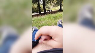 Ejaculation and risky exhibitionism in a park - 7 image