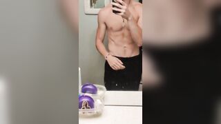 fit twink showing off in the mirror - 6 image