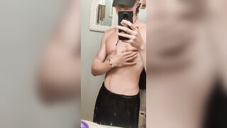 fit twink showing off in the mirror - 7 image