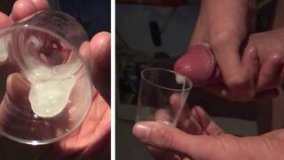 Cumming inside a shot glass - 1 image