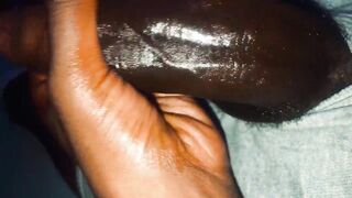 Jerking MY BIG BLACK UNCUT COCK WITH COCONUT OIL (SNIPPET) - 10 image