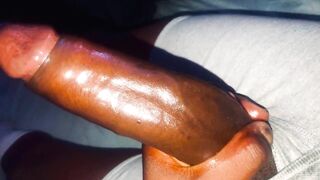 Jerking MY BIG BLACK UNCUT COCK WITH COCONUT OIL (SNIPPET) - 5 image