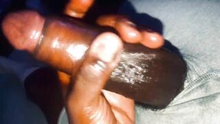Jerking MY BIG BLACK UNCUT COCK WITH COCONUT OIL (SNIPPET) - 7 image