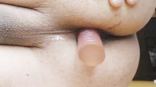 Japan teen fat boy showing big white ass and pucking for big black dildo. - 3 image