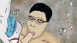 Outdoor Asian Suck American Cock Cartoon - 8 image