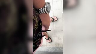 Masturbating and cumming after sunbathe on a bus station - 5 image