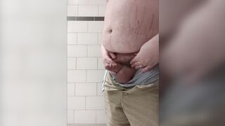 Bear Cub Pissing and Teasing in a public restroom - 5 image