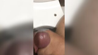 Asian Jack off his hot cum in the toilet - 9 image