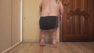 Midget shows his fat ass in panties and without - 3 image