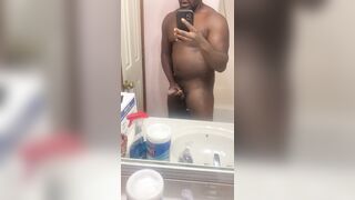 Black man playing with his creamy cock - 10 image
