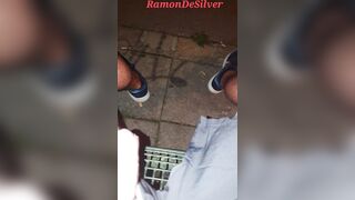 Master Ramon pisses off the park bench in his hot sexy sports shorts, totally awesome - 3 image